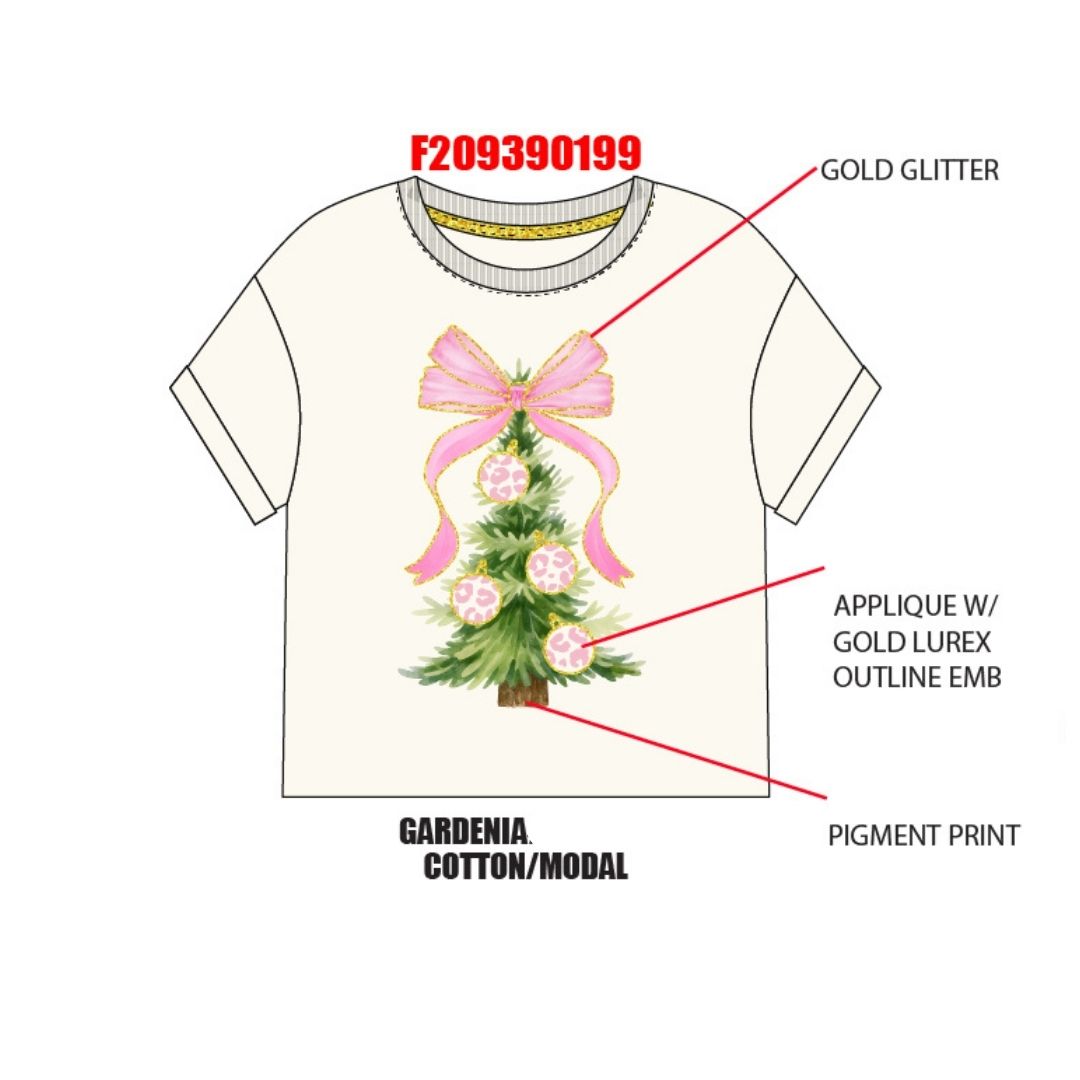 Lurex Bow Christmas Tree T-shirt