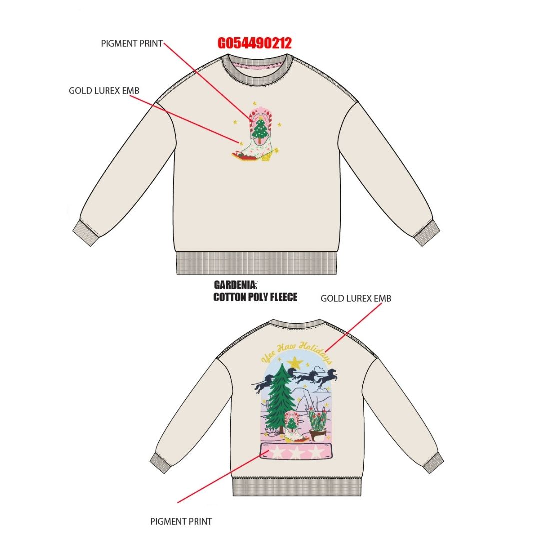 Christmas Boot W Lurex Embroidery Sweatshirt