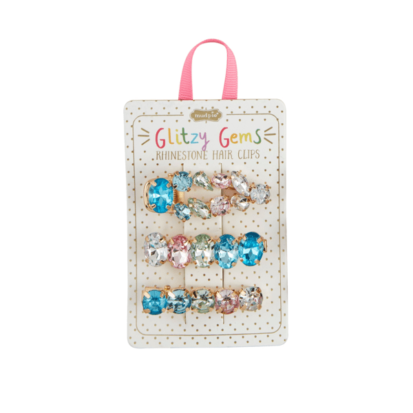 Blue Glitzy Hair Clips