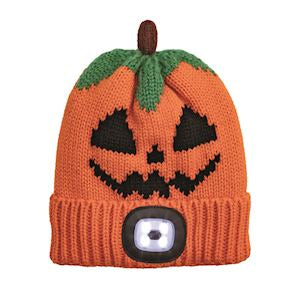 Orange Pumpkin Flashlight Hat