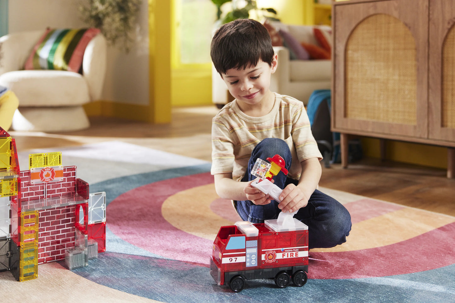 Magna-Tiles® Fire Station 50-Piece Set