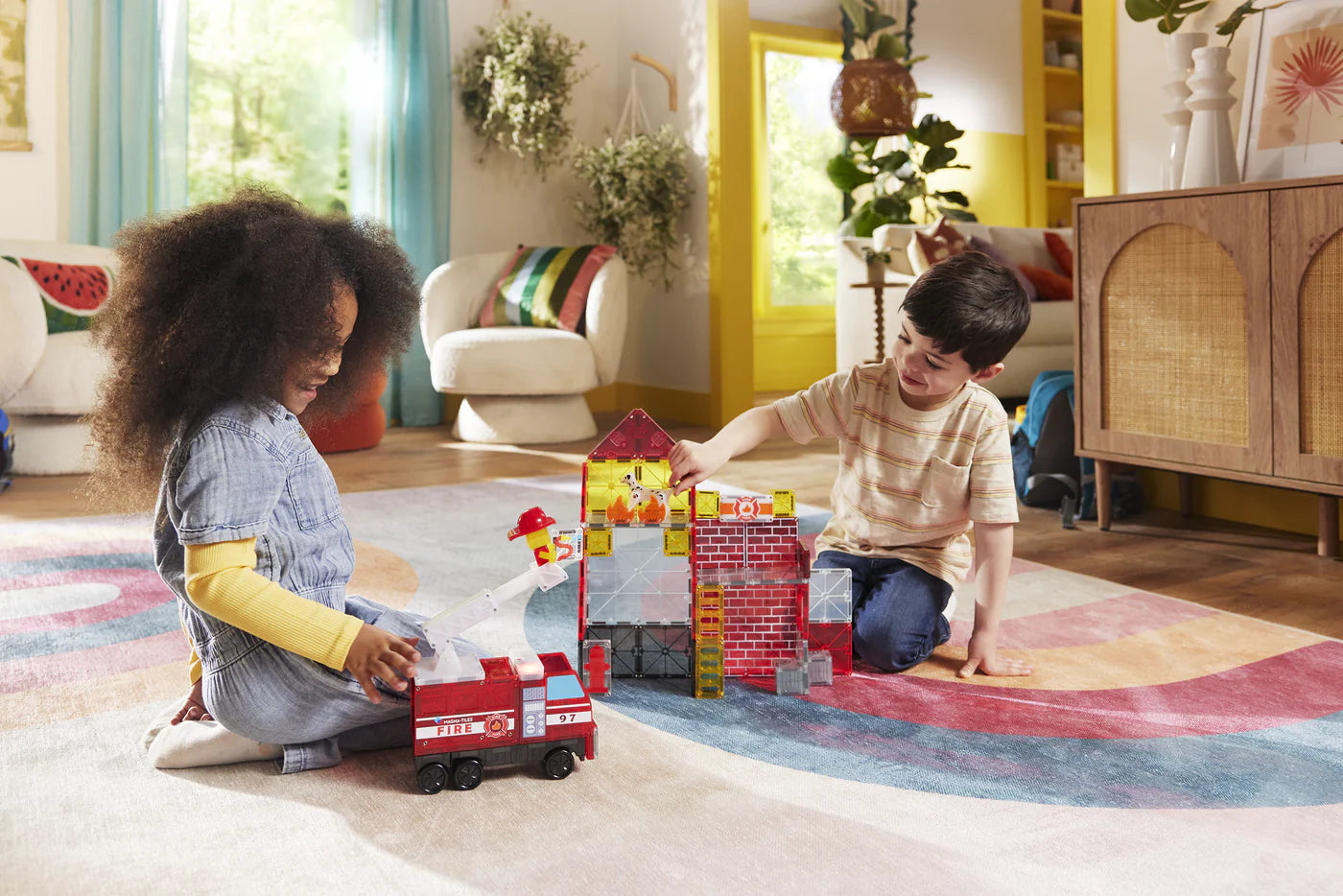Magna-Tiles® Fire Station 50-Piece Set