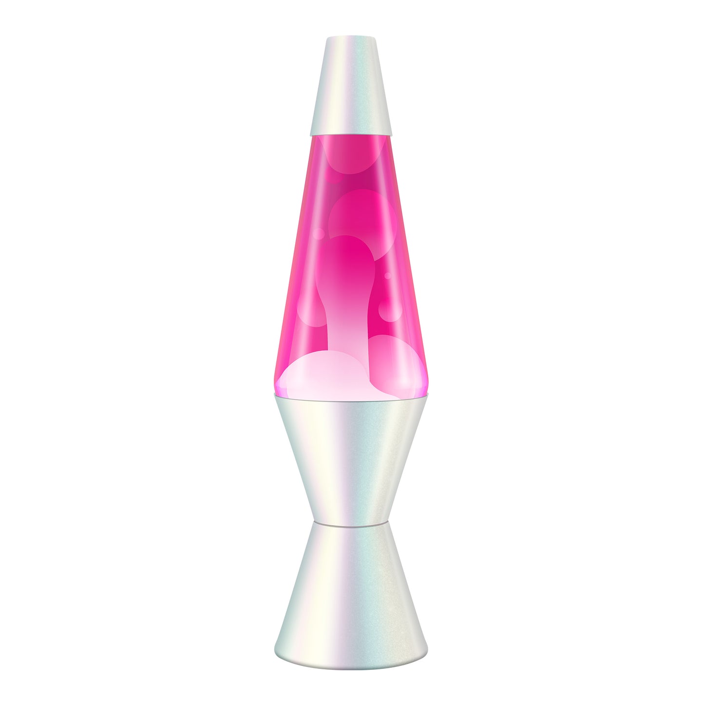 14.5 Lava Lamp - Opalescent/White/Pink