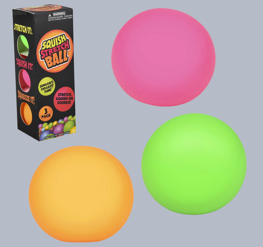 3 Pack of Squish Stretch Balls