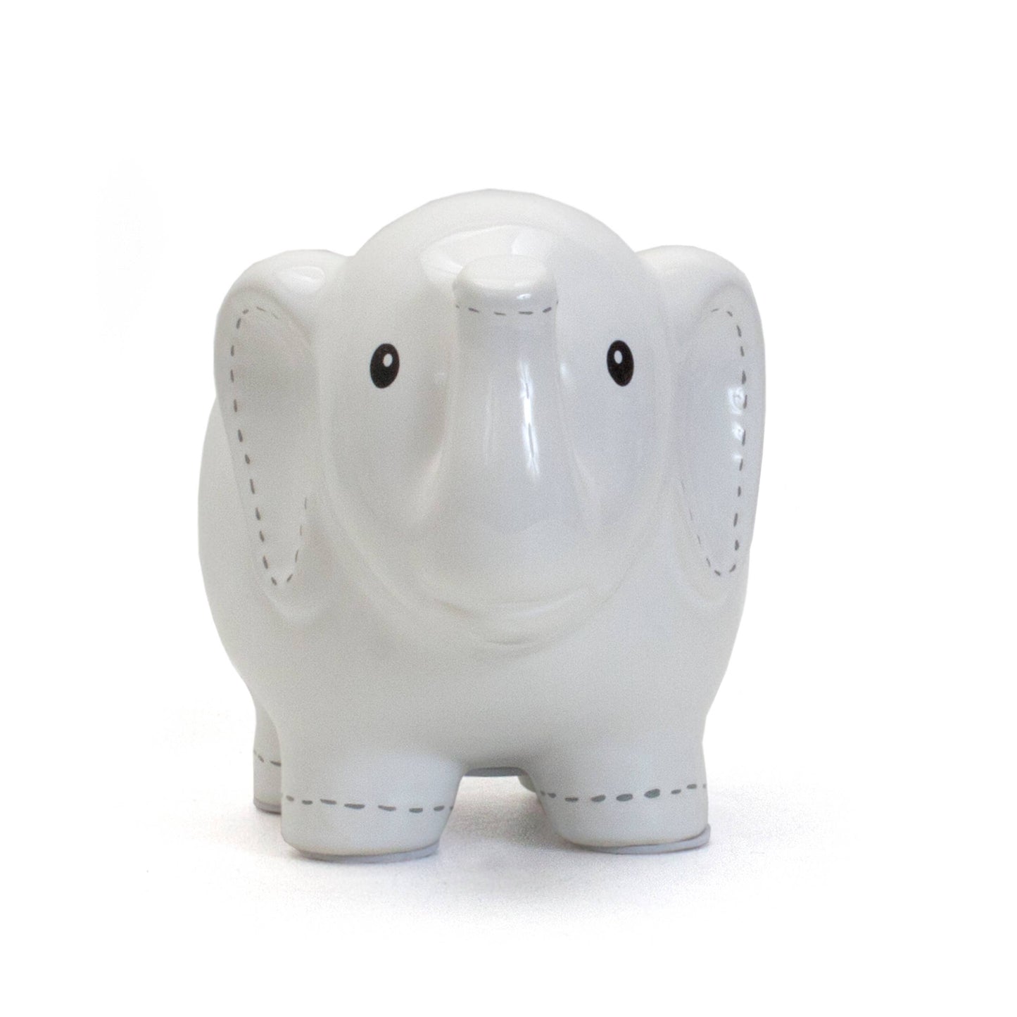 White Large Stitched Elephant Bank