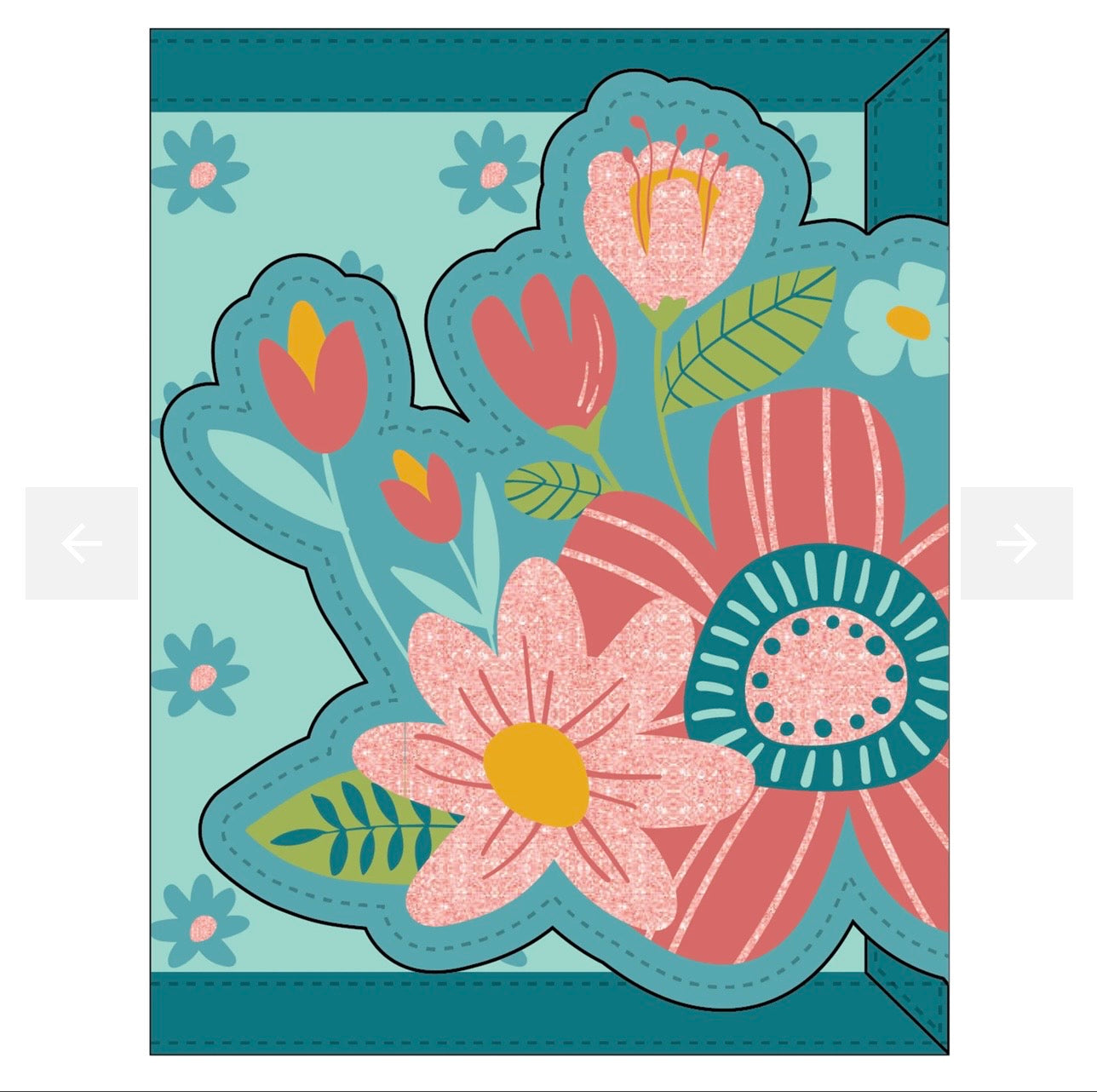 Turquoise Floral Wallet