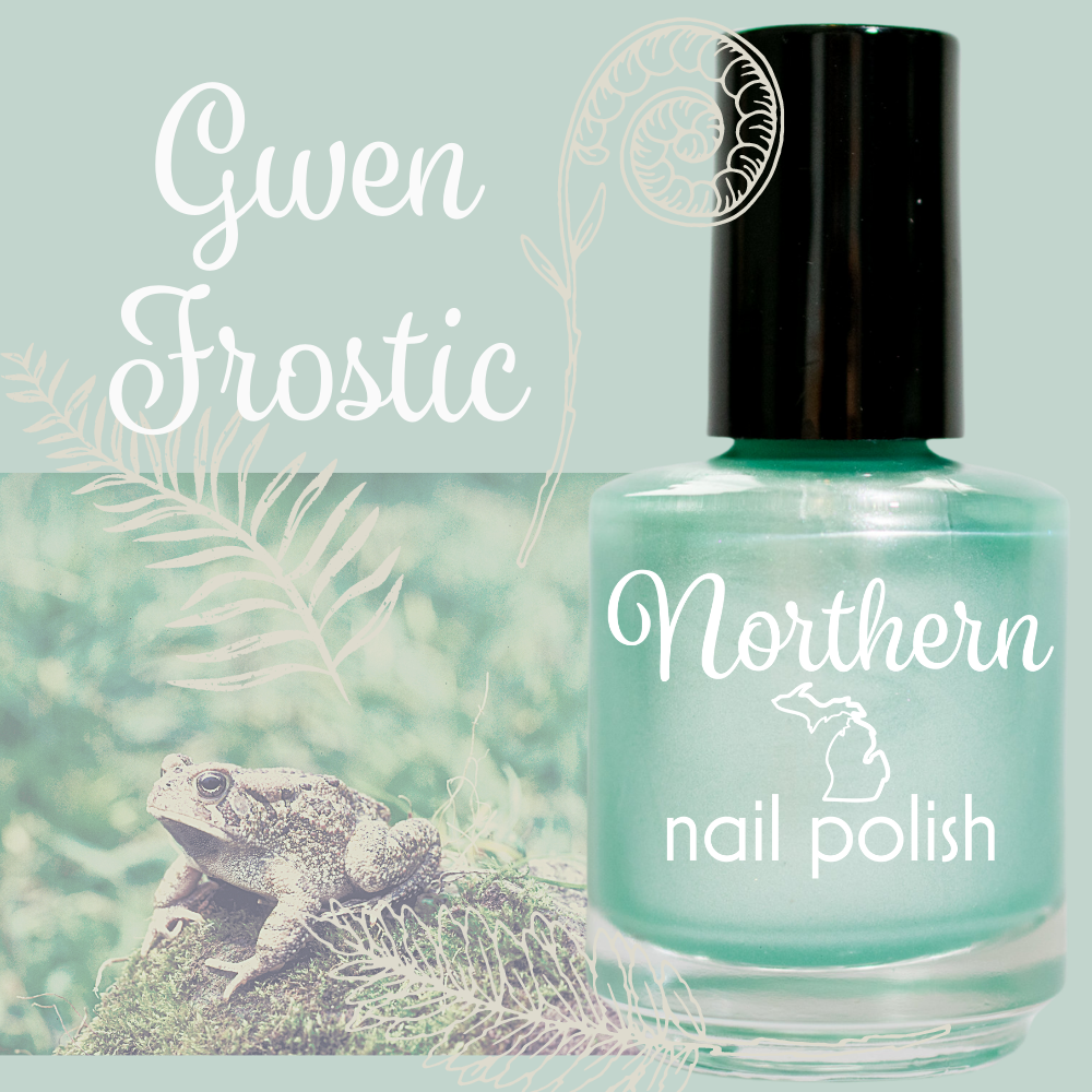 Gwen Frostic ~ Nail Polish pastel green Eco Beauty Vegan