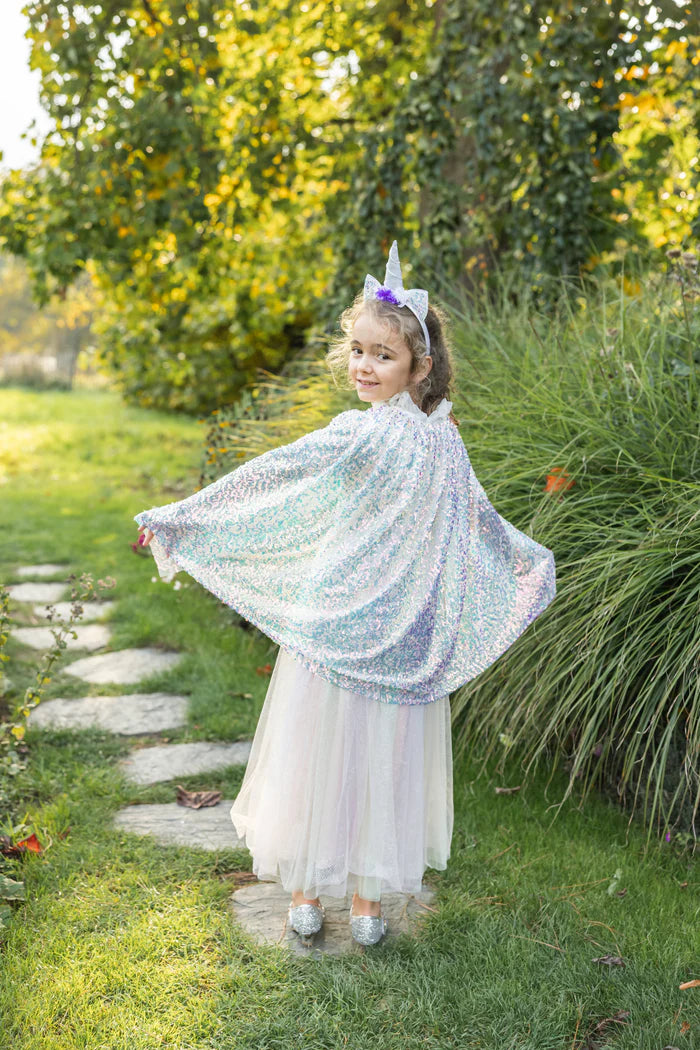 Unicorn Sparkle Cape and Headband, Size 4-6