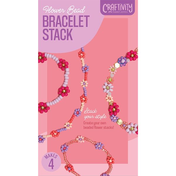Flower Bead Bracelet Stack