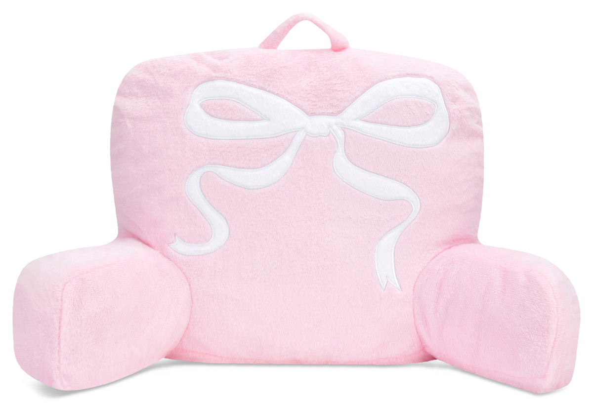 Pink Ribbon Bow Fur Lounge Pillow