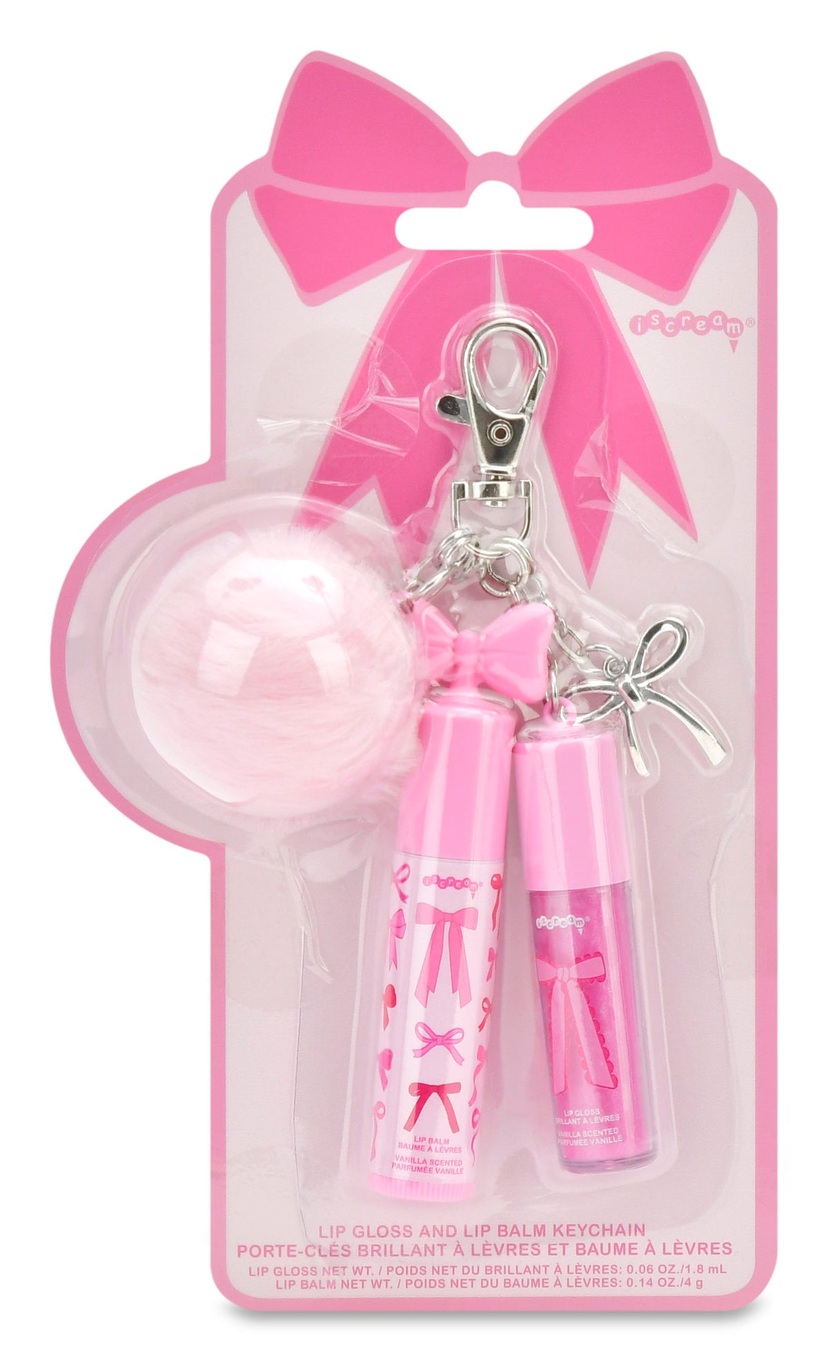 Bow Lip Gloss & Lip Balm Key Chain Set