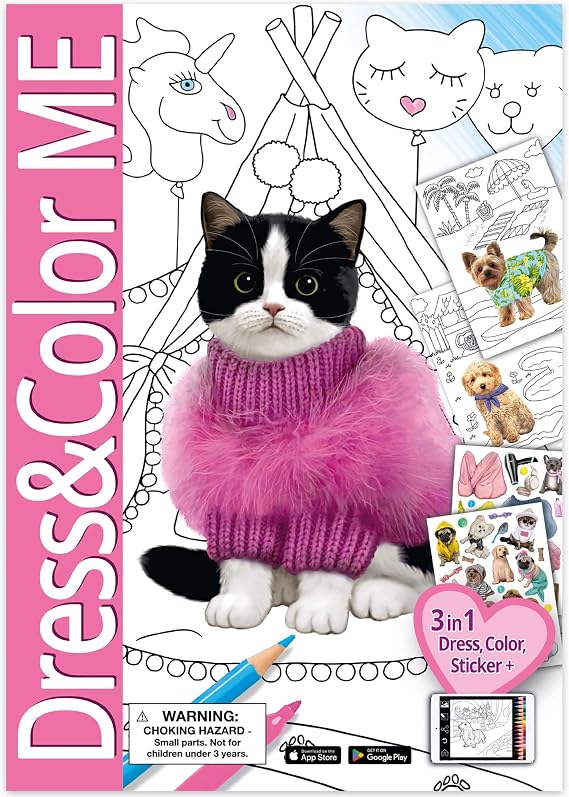 Animal Babies Dress & Color- Large Sticker Book