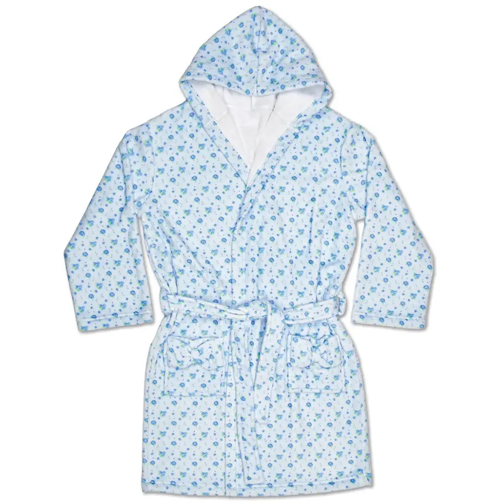 Blue Ditsy Plush Robe