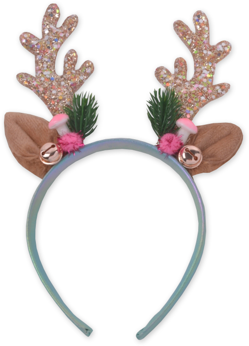 Holiday Rudolph Headband, Pink/Mint
