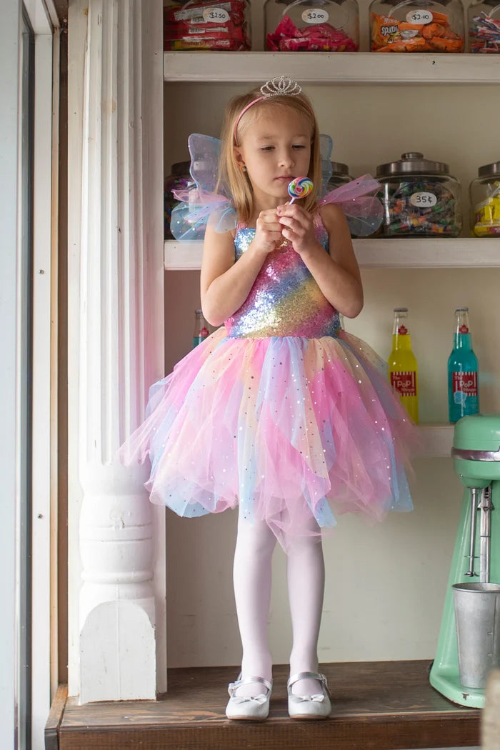 Gp Rainbow Fairy Dress & Wings, Multi, Size 3-4