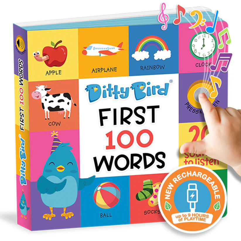Ditty Bird 100 Words Sound Book - USB-C Rechargeable