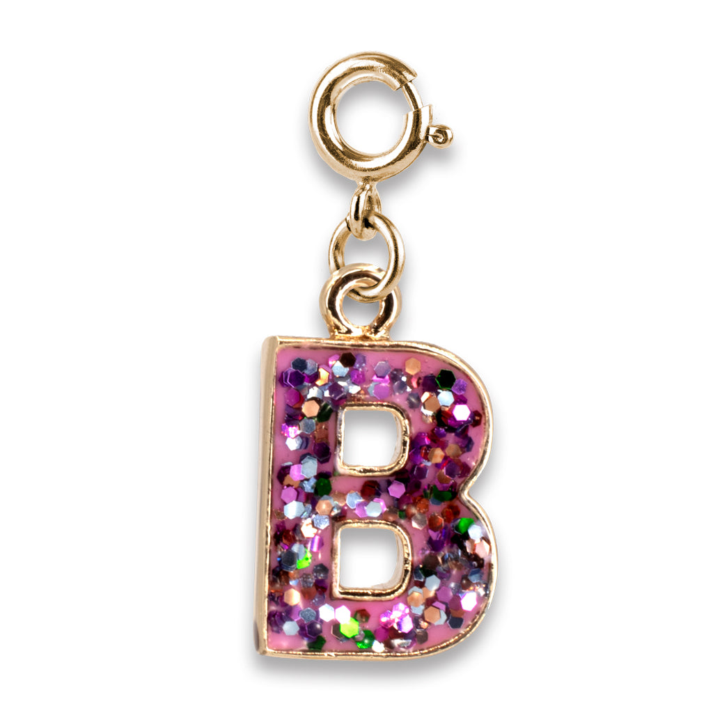 CHARM IT! Gold Glitter Initials - B Charm