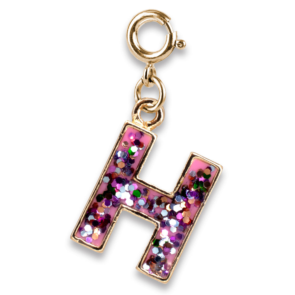 CHARM IT! Gold Glitter Initials - H Charm