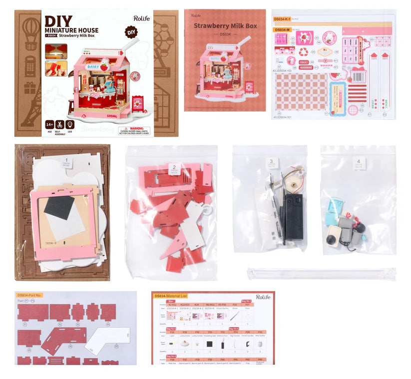 Miniature Strawberry Milk Box