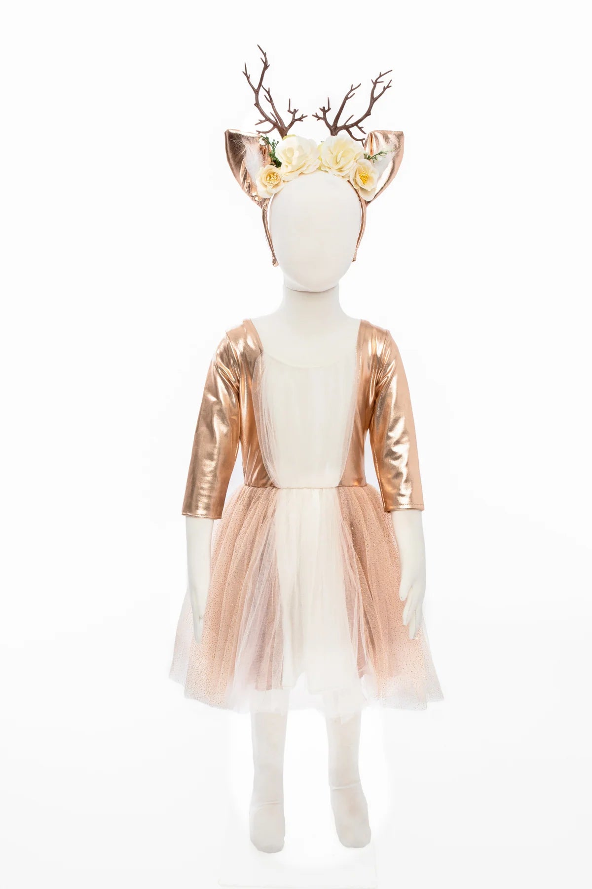 Woodland Deer Dress with Headpiece, Size 3-4