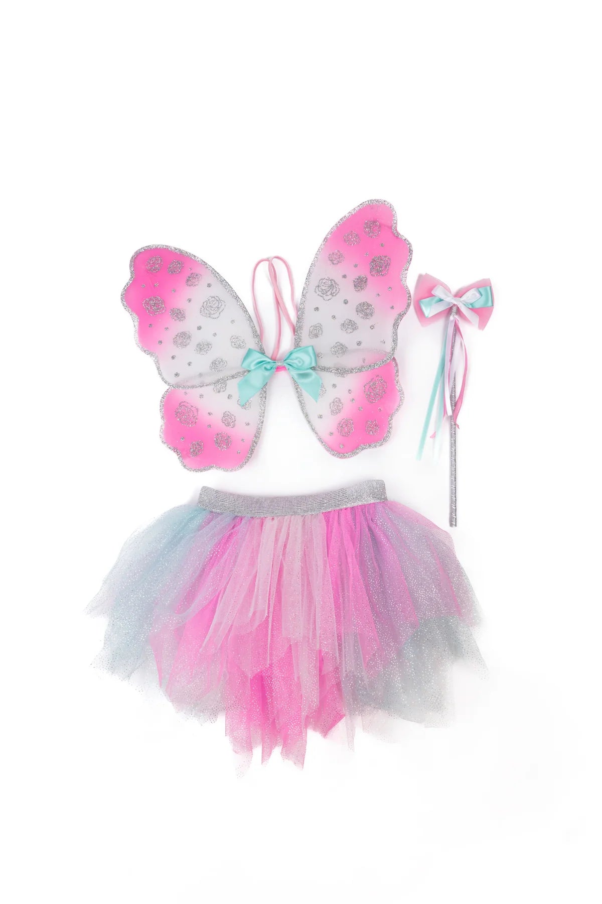 Think Mint Pink Skirt, Wings, & Wand, Size 4-6