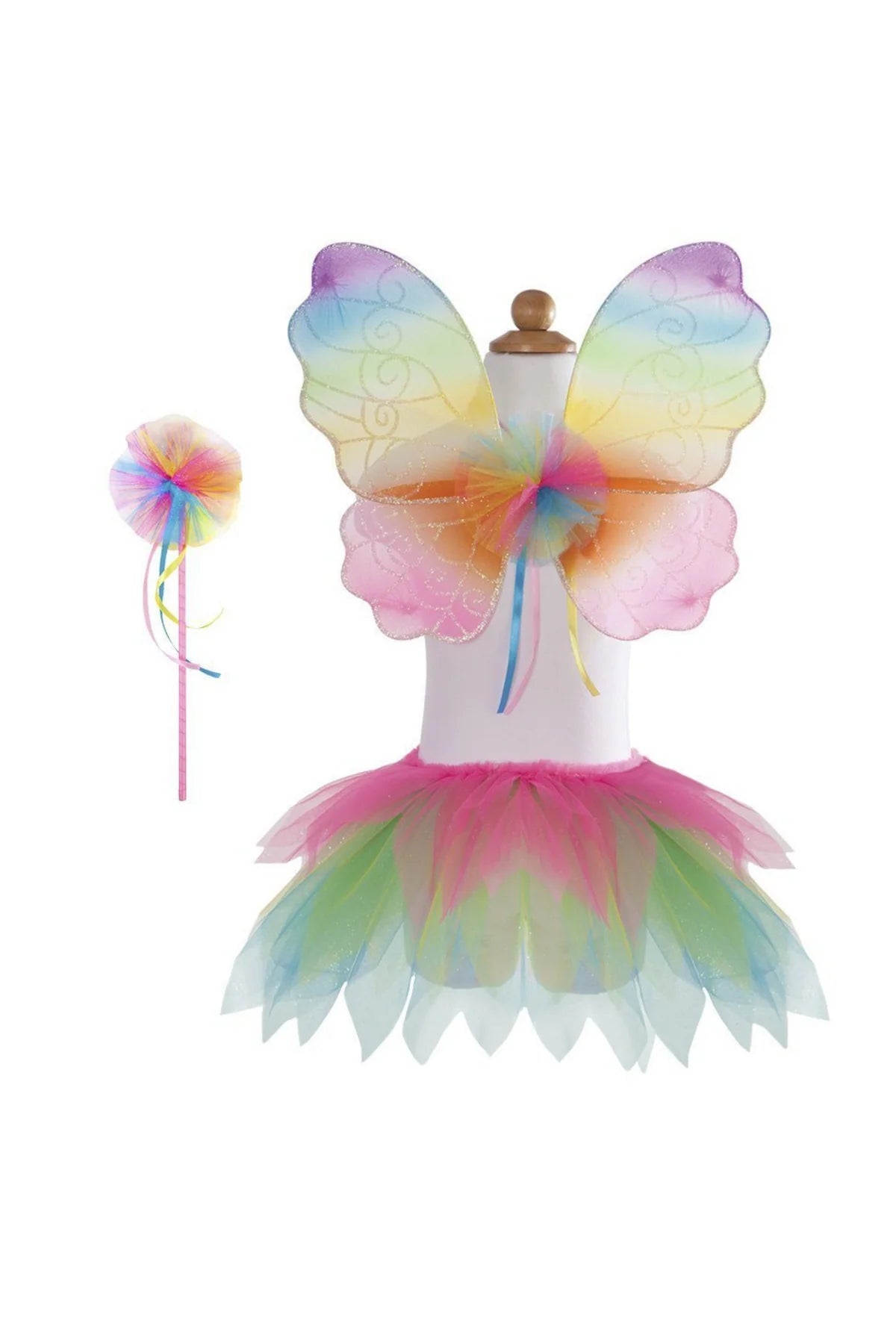 Neon Rainbow Tutu With Wings & Wand Size 4-6