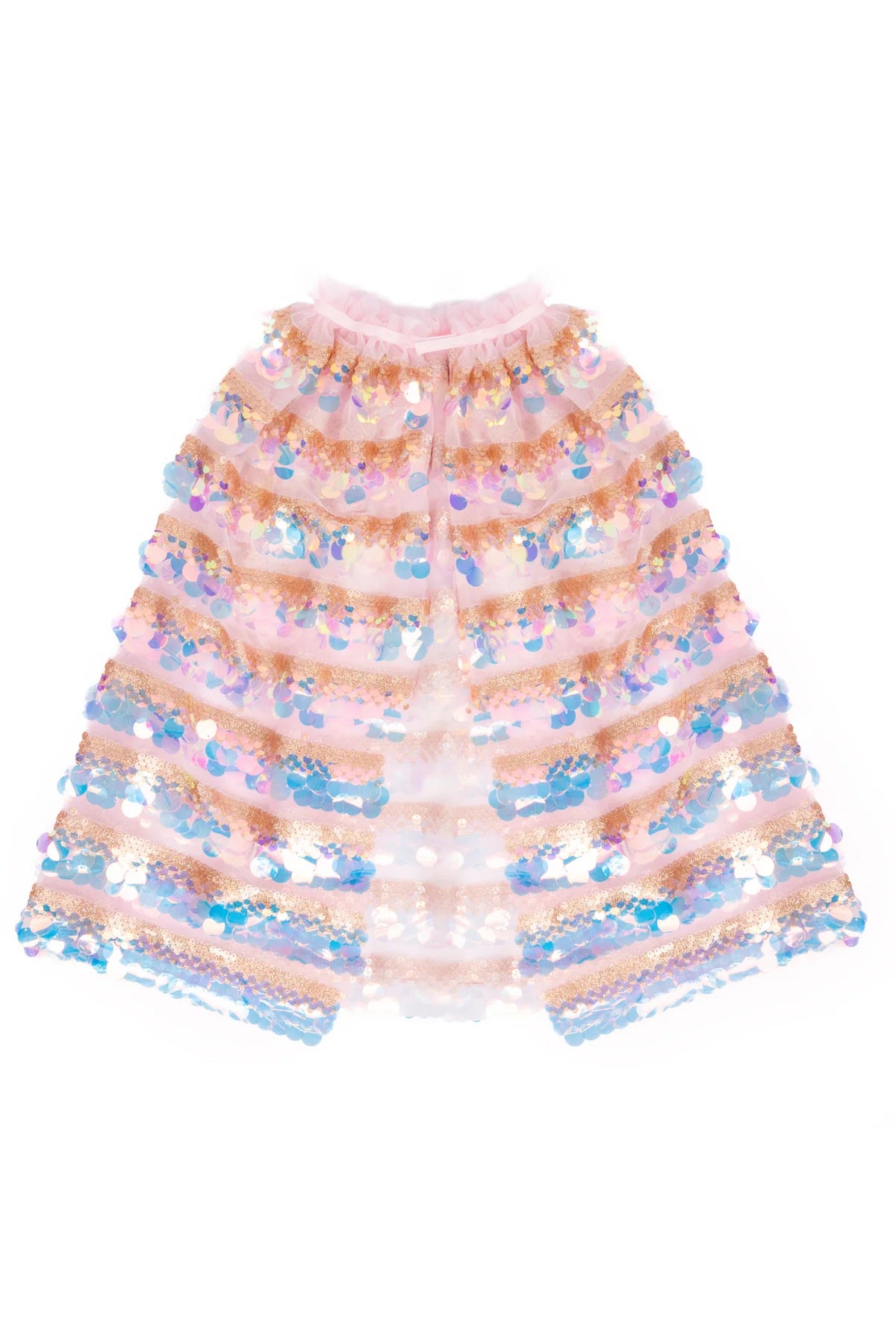 5th Avenue Pailette Cape, Gold /Light Pink, Size 4-