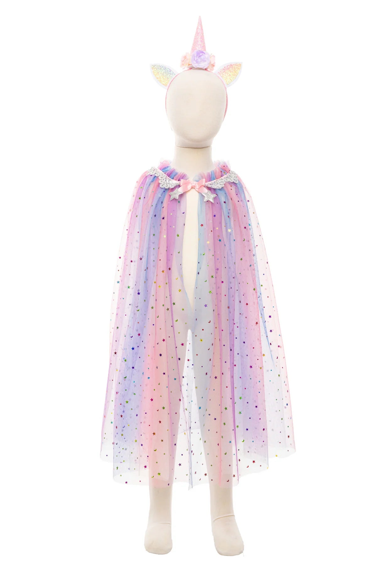 Rainbow Unicorn Cape & Headband, Multi, Size 4-6