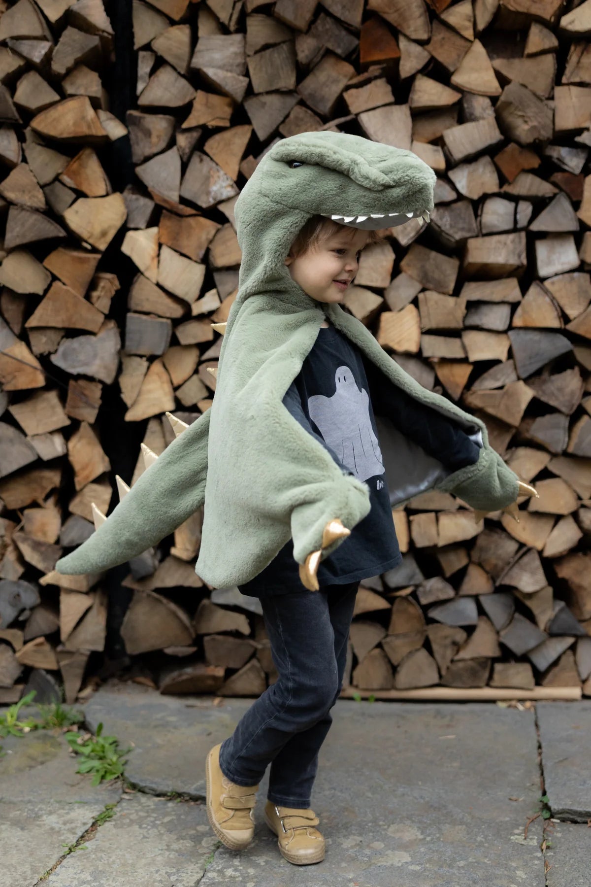 T-Rex Cuddle Cape, Green, 2T