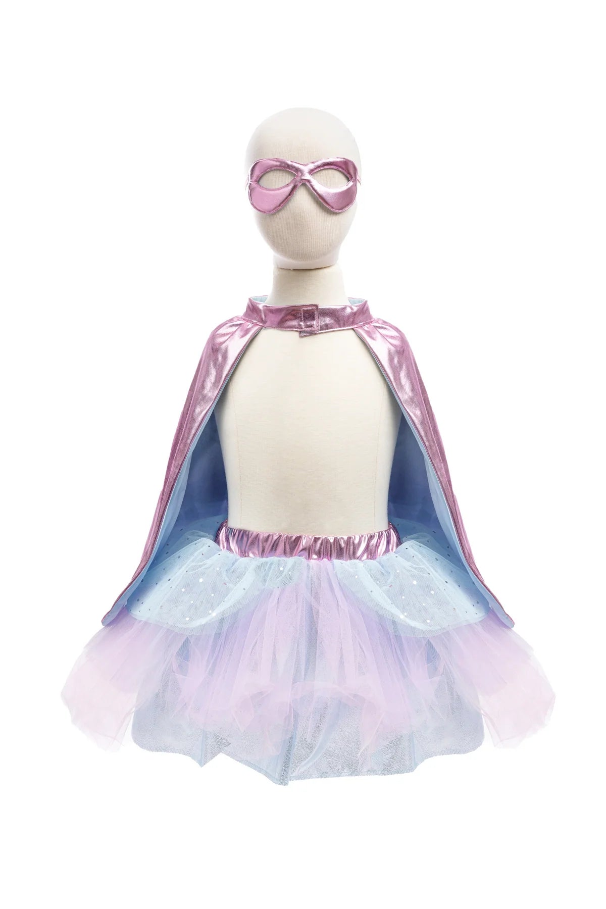Super-duper Tutu, Cape & Mask, Metallic Pink/Light