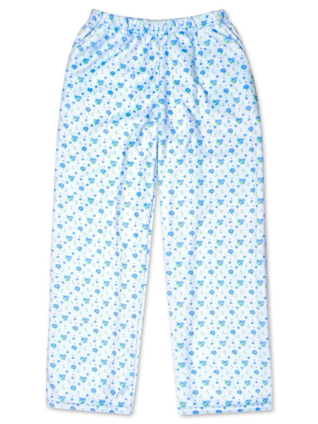 Blue Ditsy Plush Pants