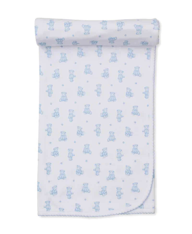 Teddy Bear Time Blue Blanket
