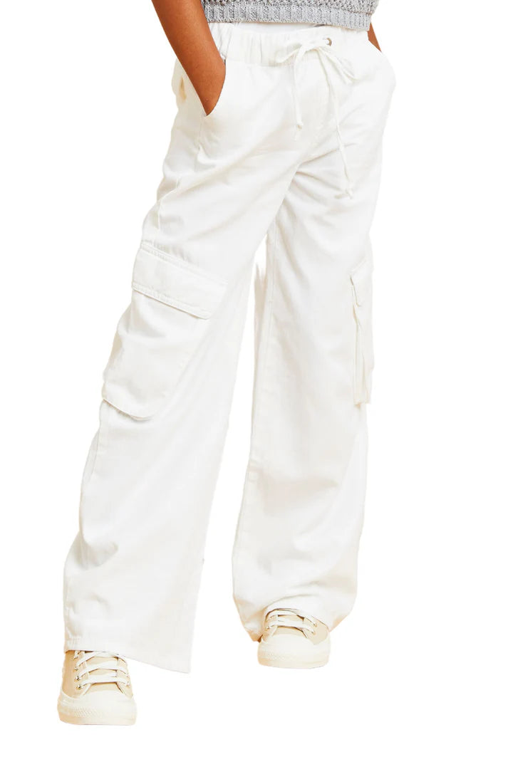 Cargo Pocket Wide Leg in Light Indigo