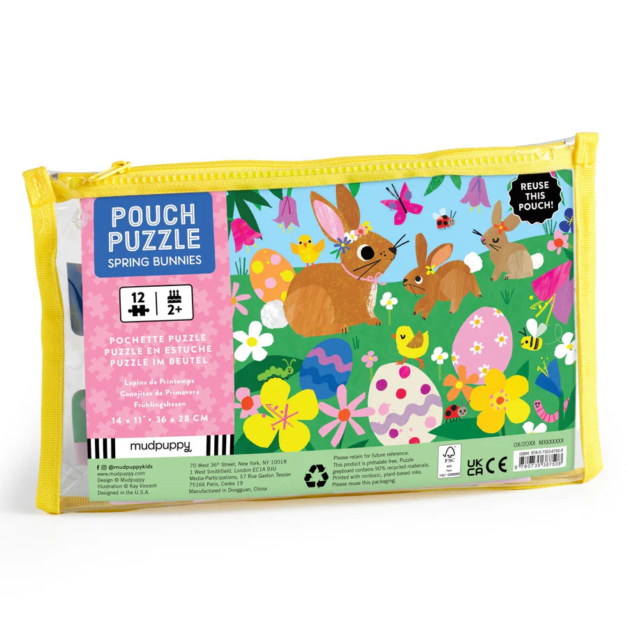 Spring Bunnies Puzzle 12 Pouch