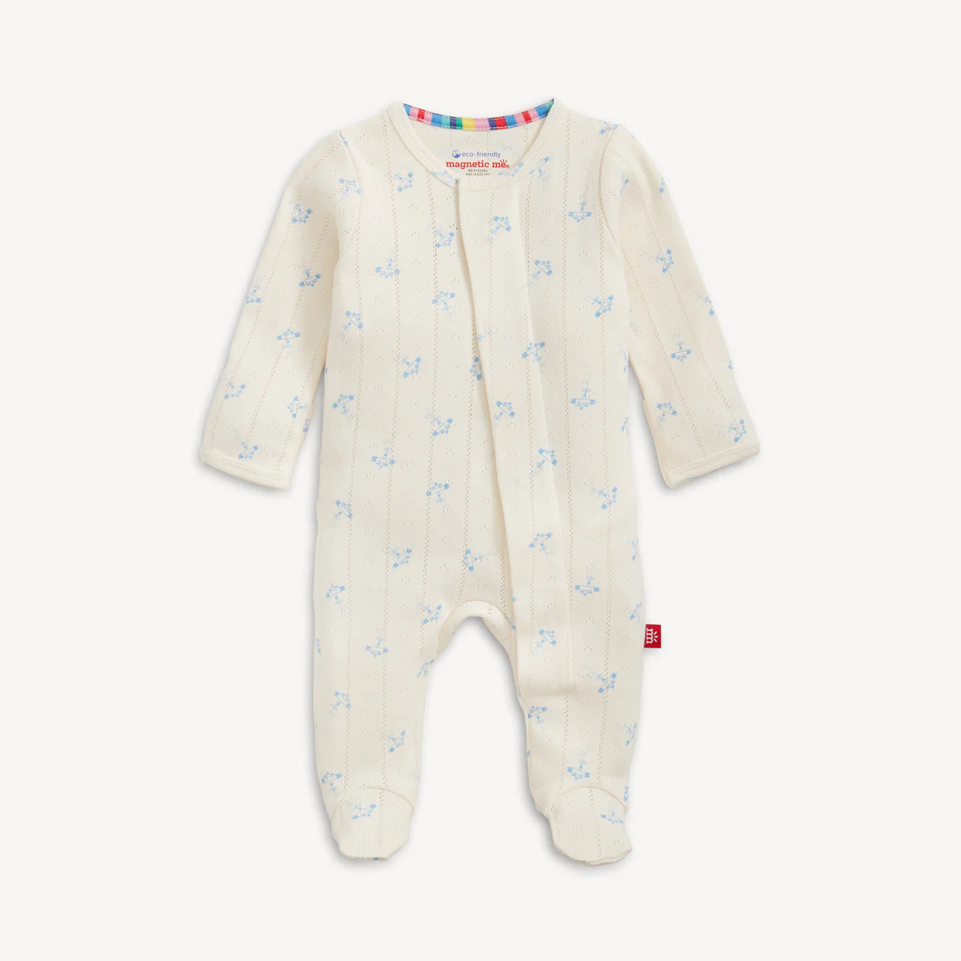 Airplanes Pointelle Magnetic Footie