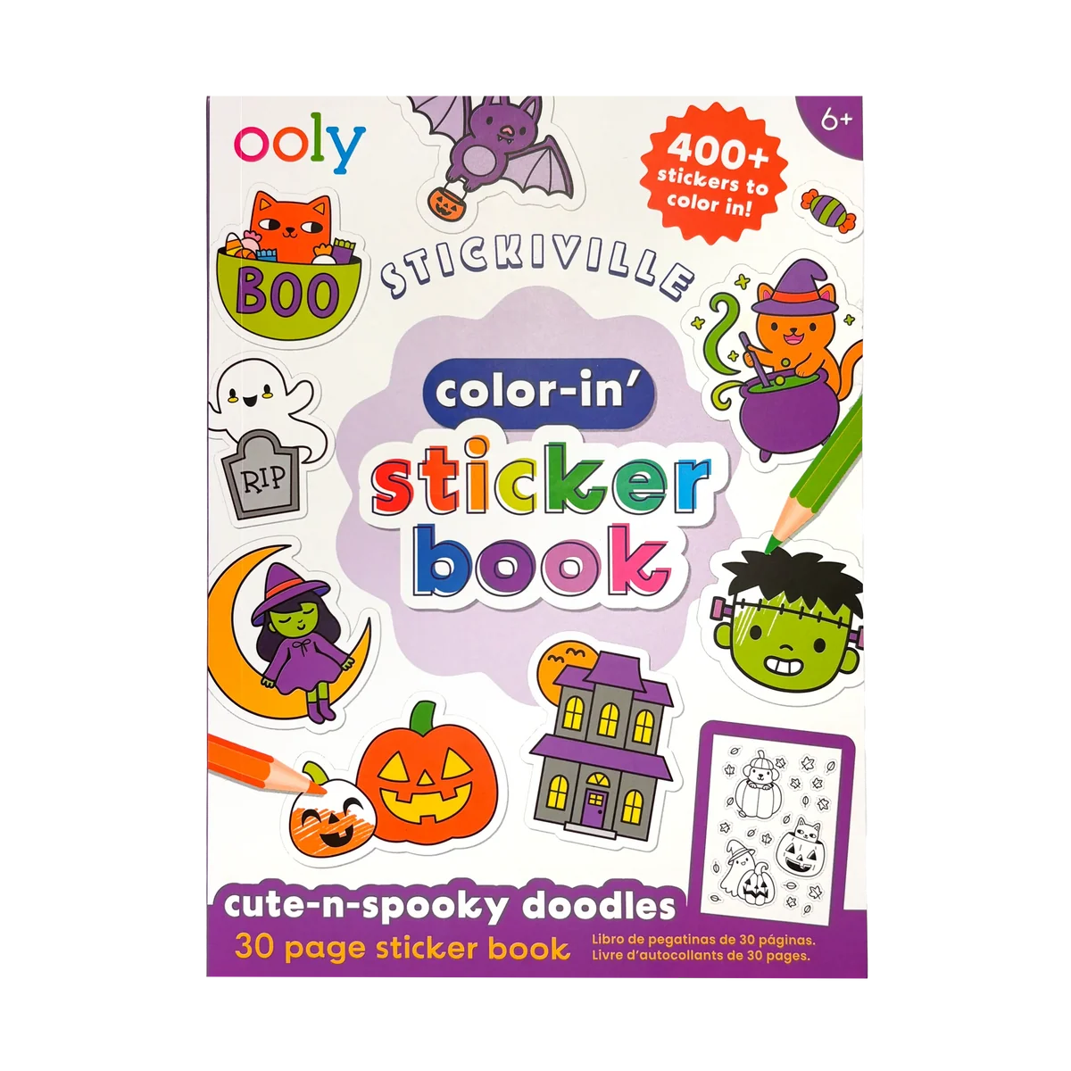 Stickiville Color-In' Sticker Book - Cute-N-Spooky Doodles