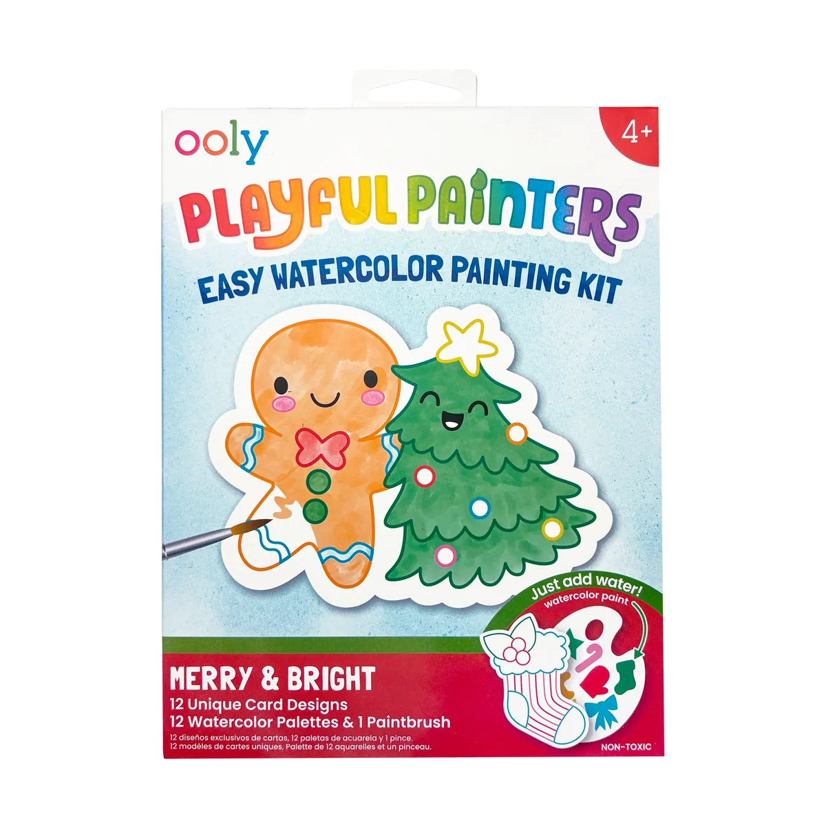Playful Painters Easy Watercolor Painting Kit - Merry & Bright