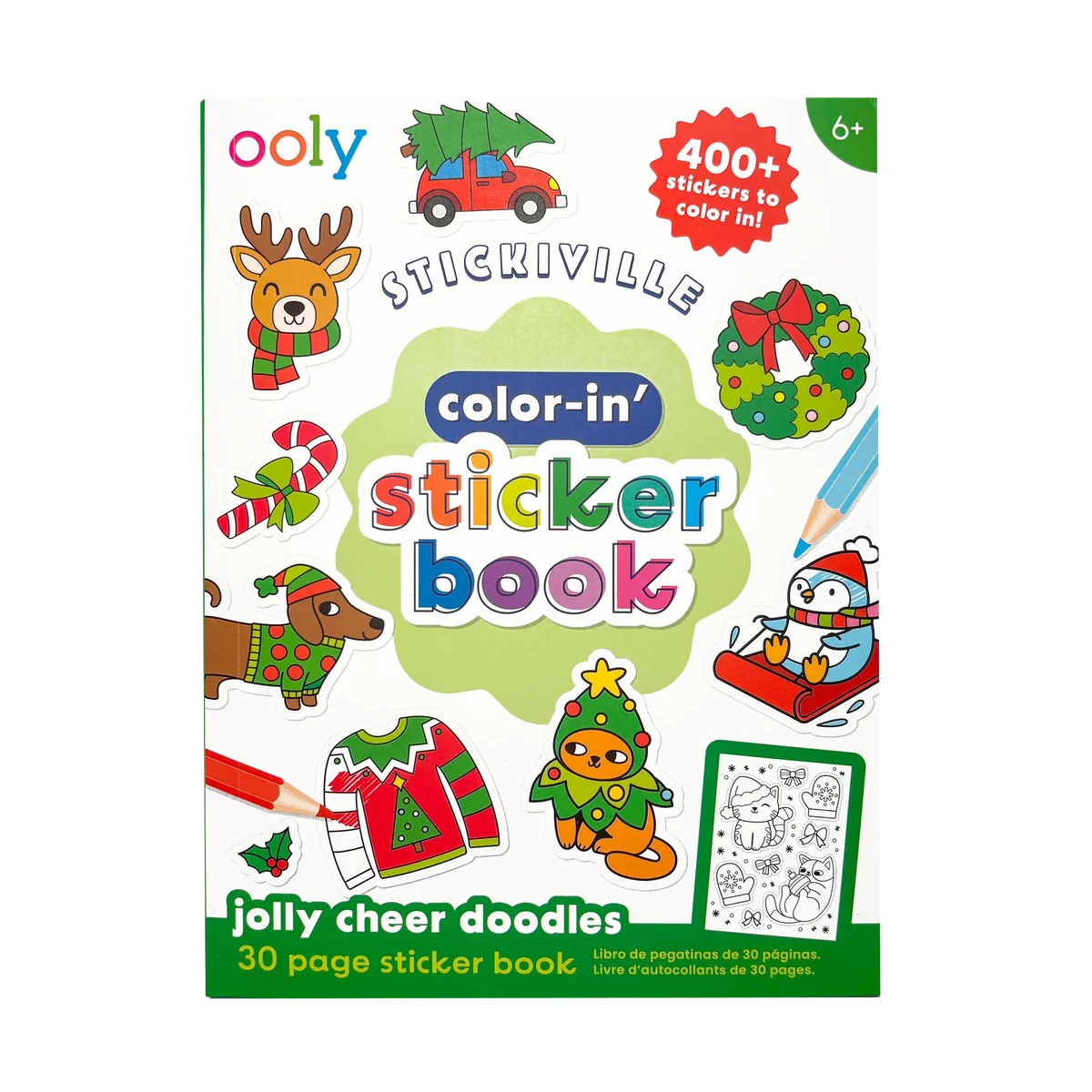 Stickiville: Color-in' Sticker Book - Jolly Cheer