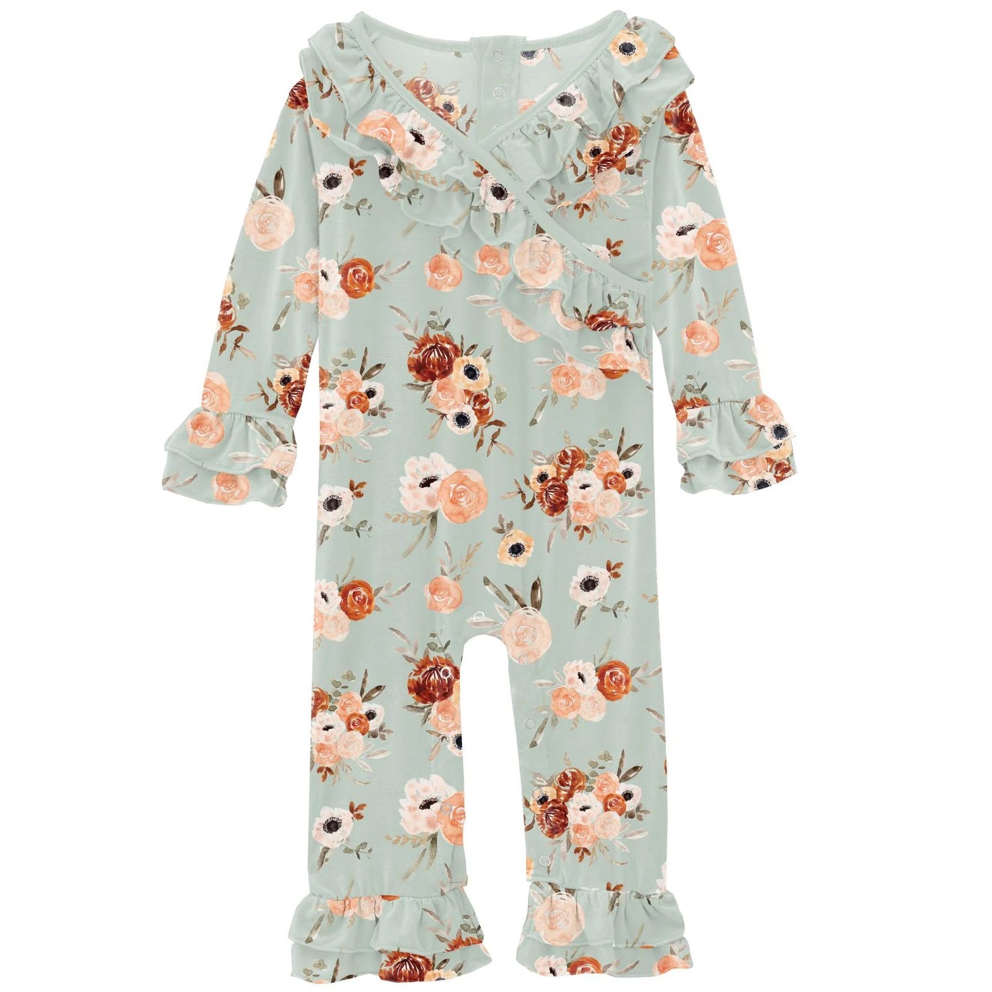 Aloe Fall Floral Long Sleeve Kimono Romper
