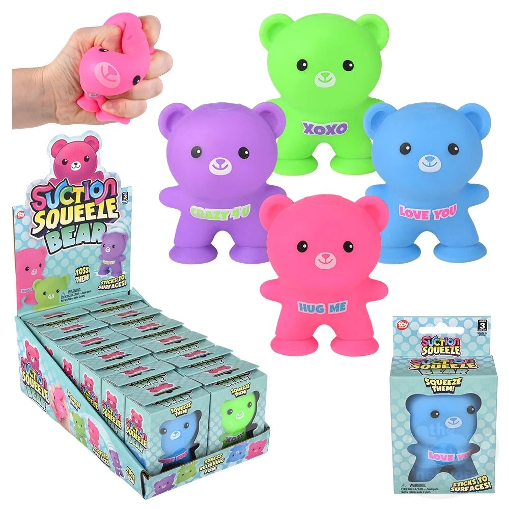 3" Squeezy Suction Bear