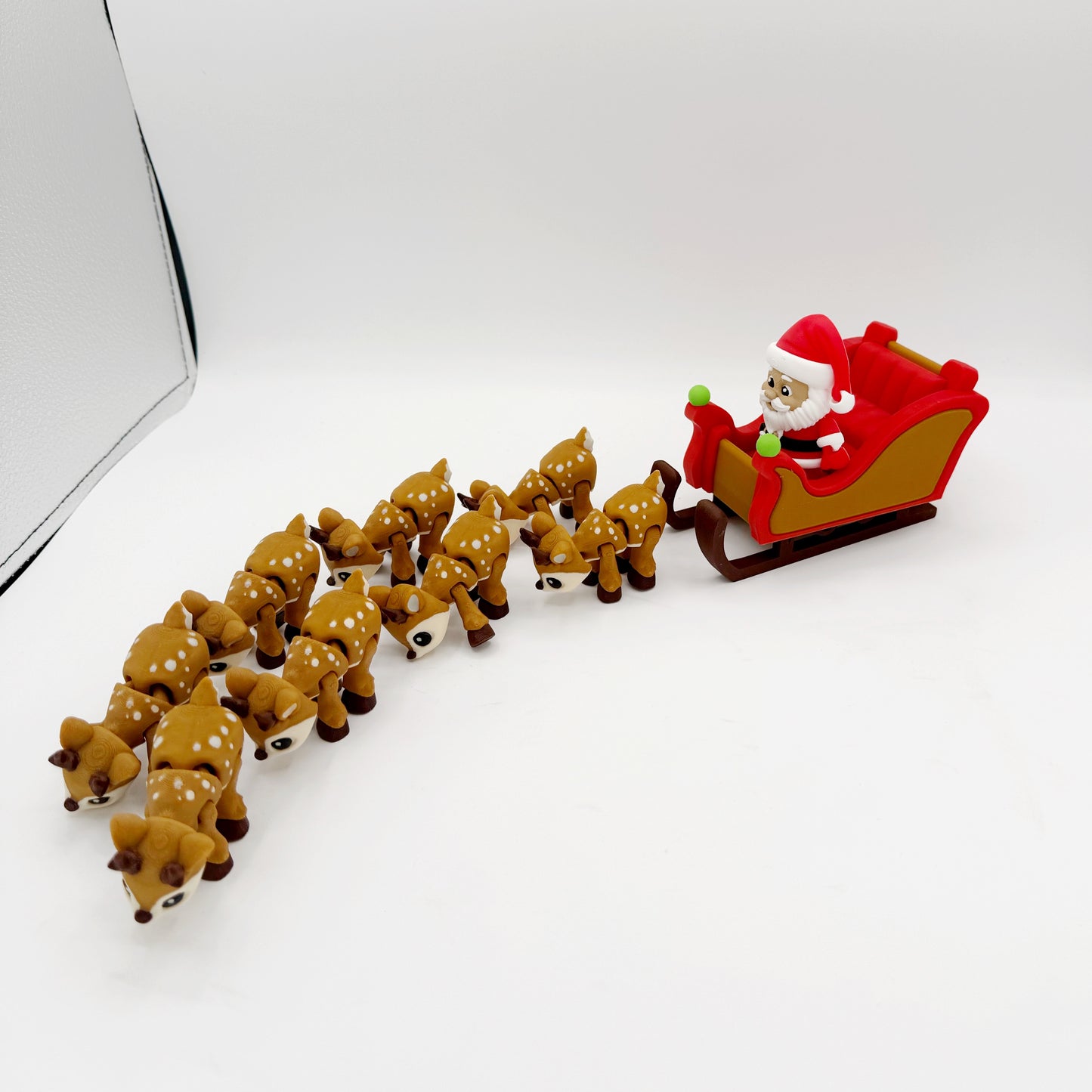 3D XL Santa, Sleigh, and 8 Reindeer