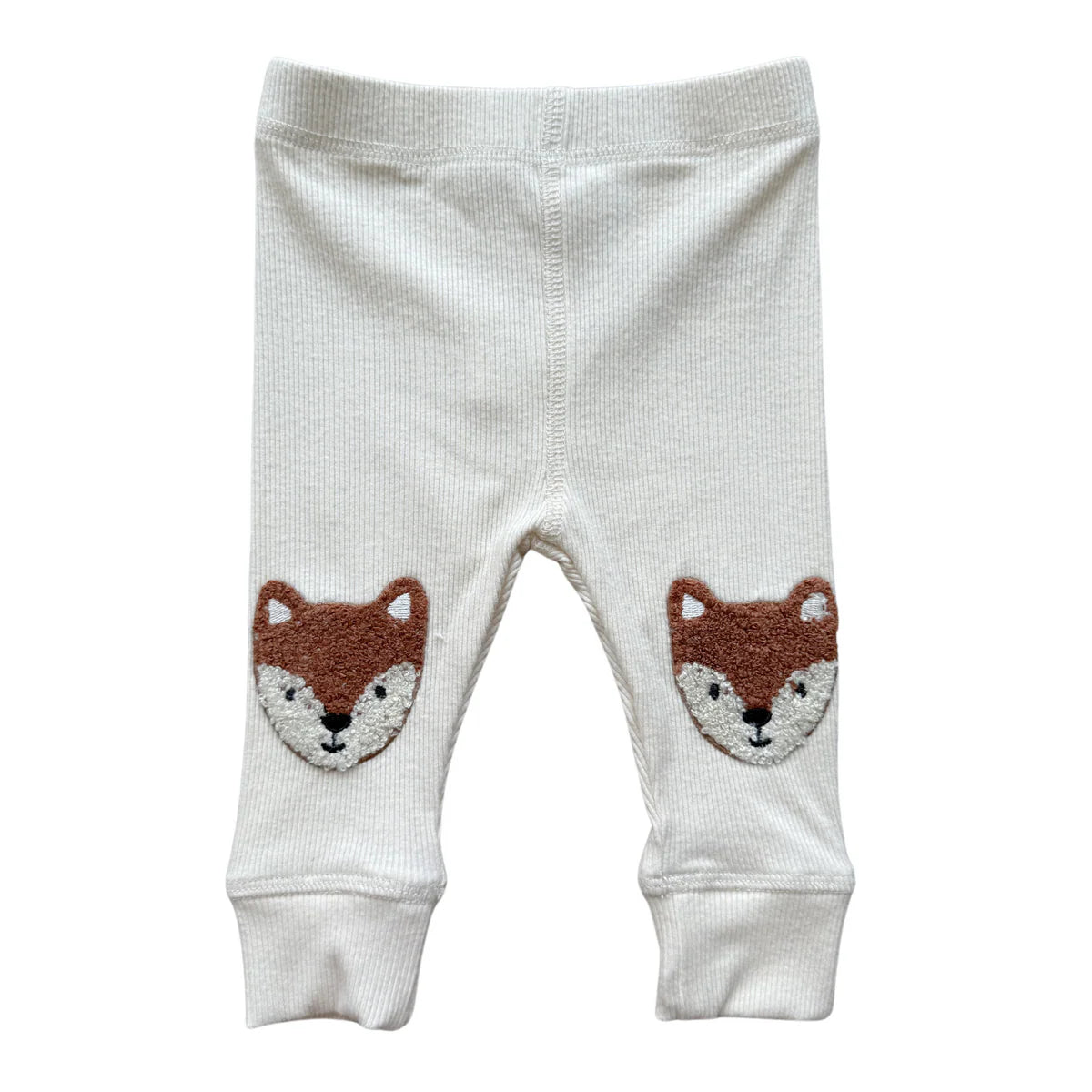 Patch Ribbed Leggings - Fox