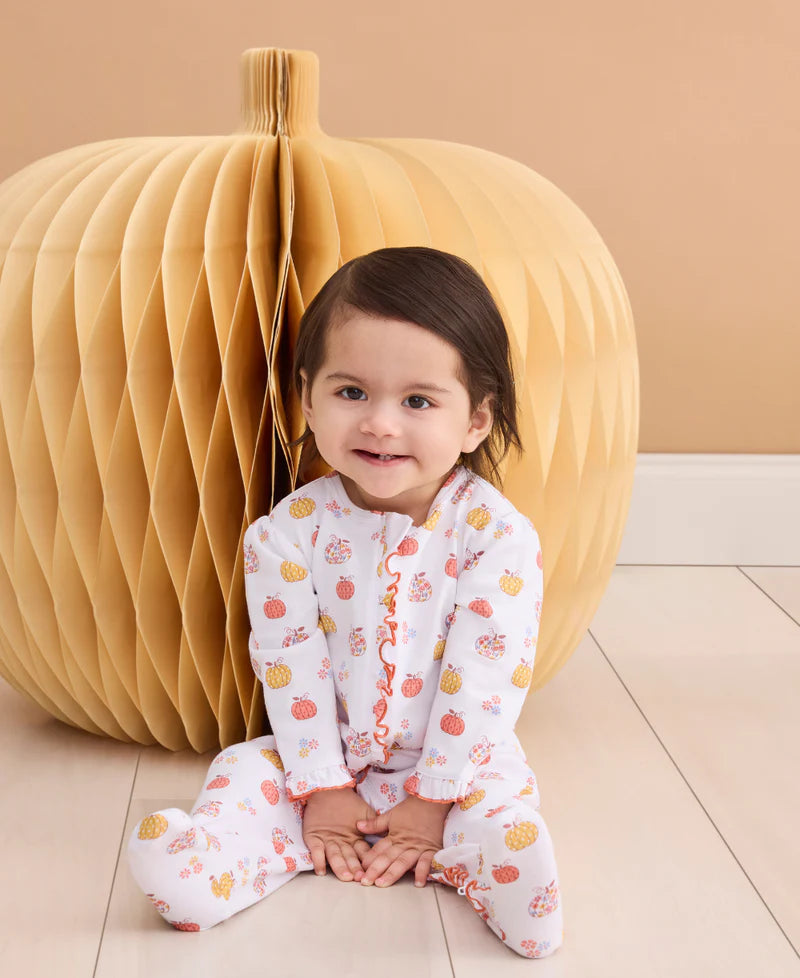Patchwork Pumpkin Zip Footie