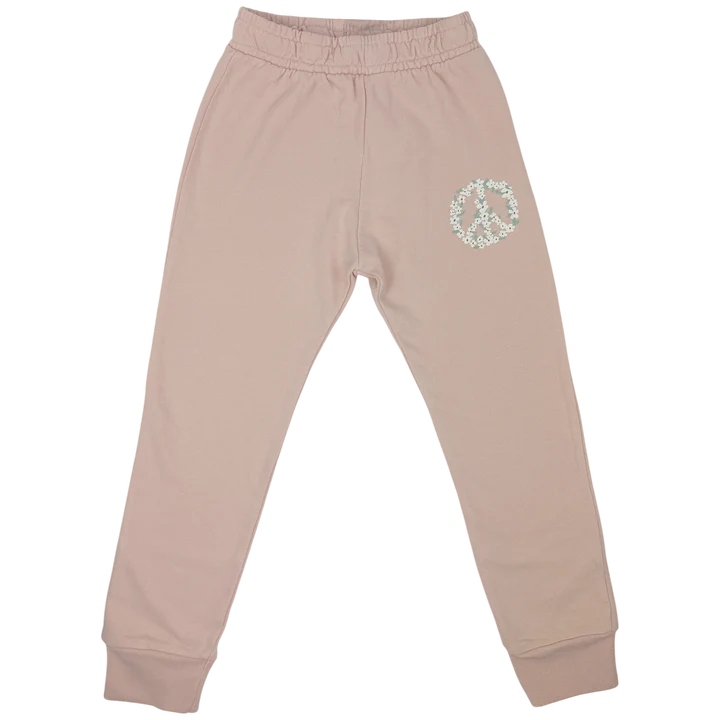 Peace And Love Jogger in Faded Pink