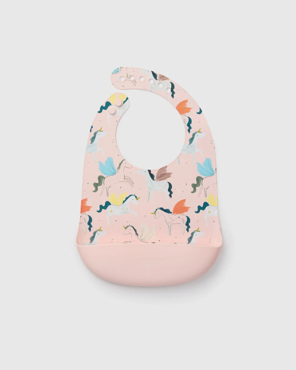 Silicone Bib Printed - Unicorn Ballet