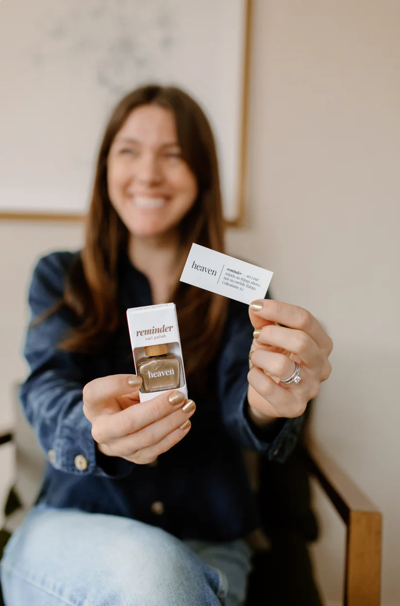 Heaven - Nail Polish with Inspiring Reminder - Shimmery Gold