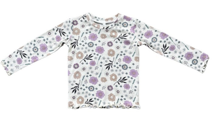 Lettuce Hem Tee - Winter Floral
