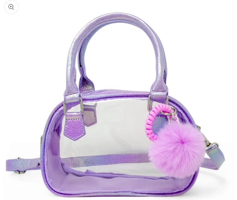 Girl's Game Day Glam Clear Crossbody Bag - Purple