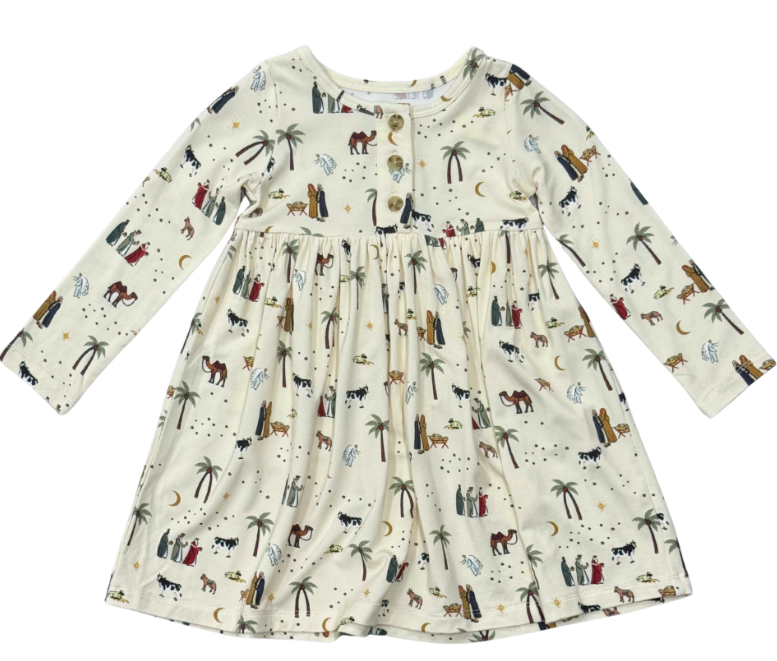 Nativity LS Henley Dress