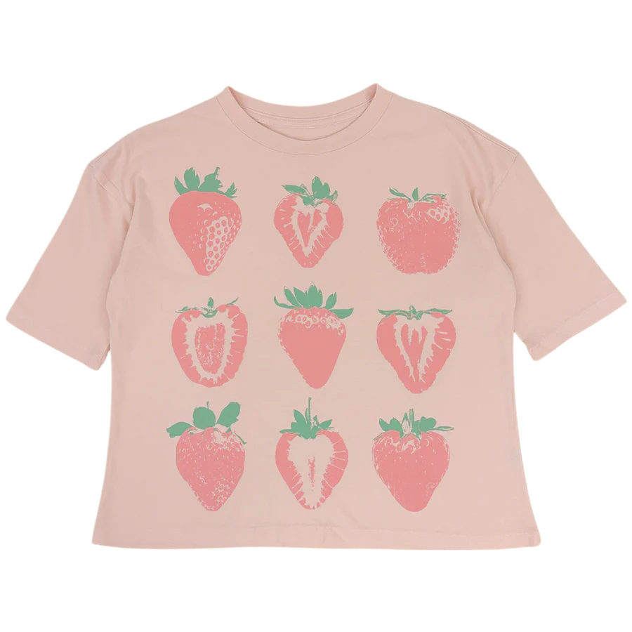 Strawberry Fields Short Sleeve Super Tee in Pink